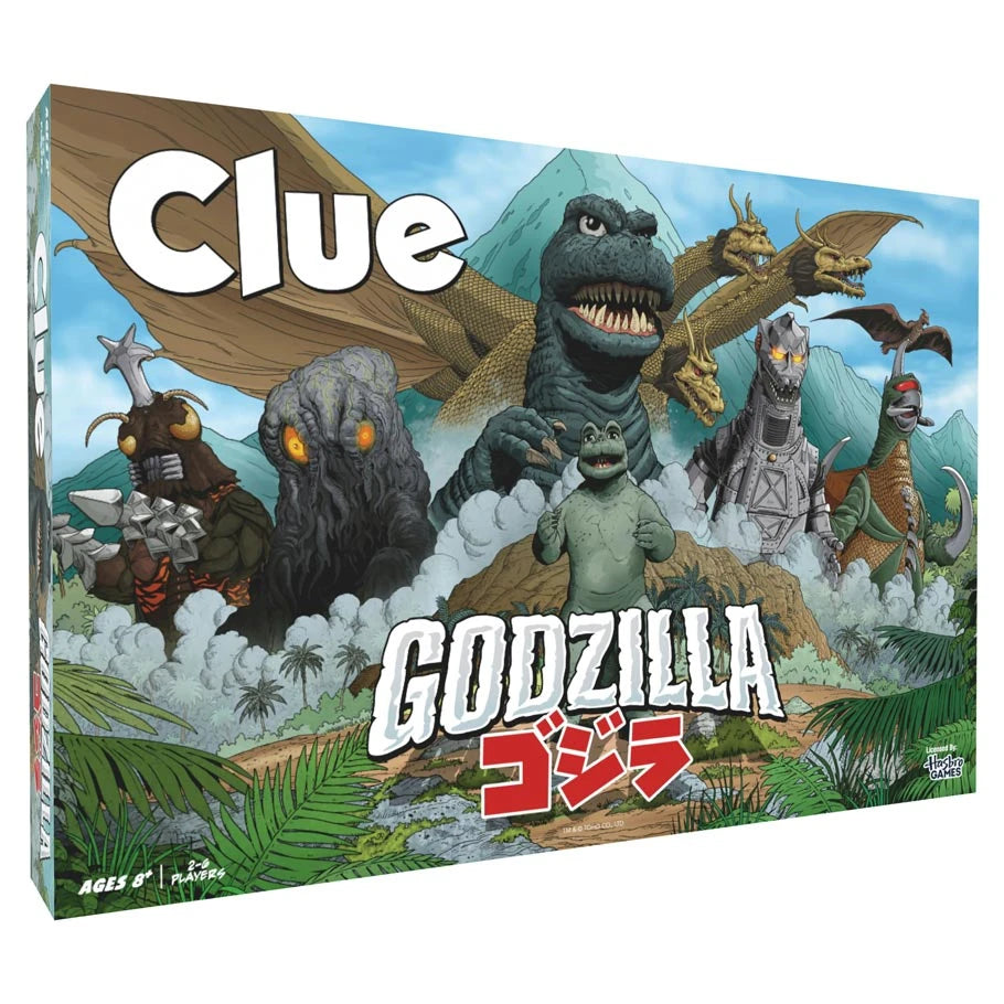 Clue game box featuring Godzilla characters and artwork