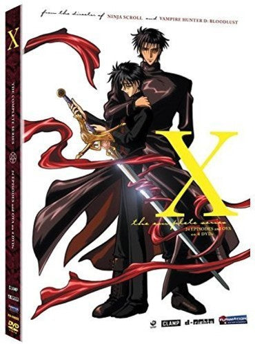 Anime DVD box set with two characters in black robes and red accents, holding swords.