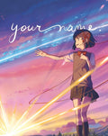 Animated character with outstretched arm against a colorful sky, 'Your Name' text above.
