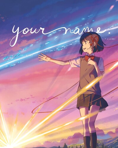 Animated character with outstretched arm against a colorful sky, 'Your Name' text above.