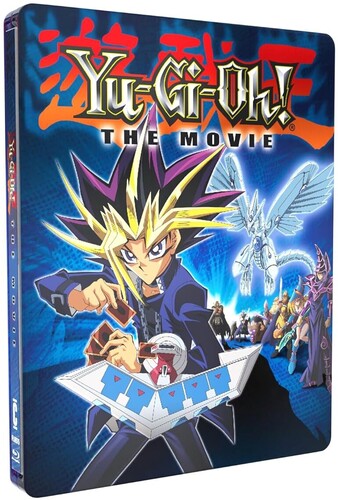 Yu-Gi-Oh! The Movie steelbook with character and dragon illustration on blue background