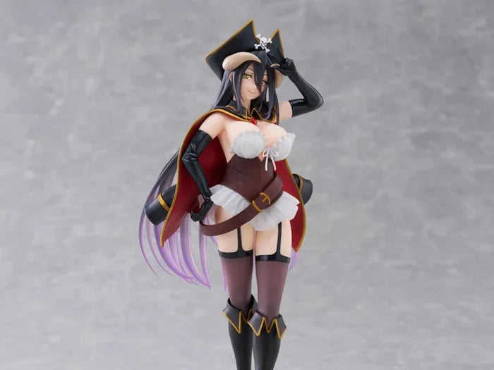 Figurine of a character in a pirate-themed outfit on a gray background