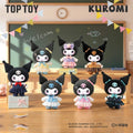 Kuromi toy figures in front of a classroom backdrop with 'Top Toy' branding.