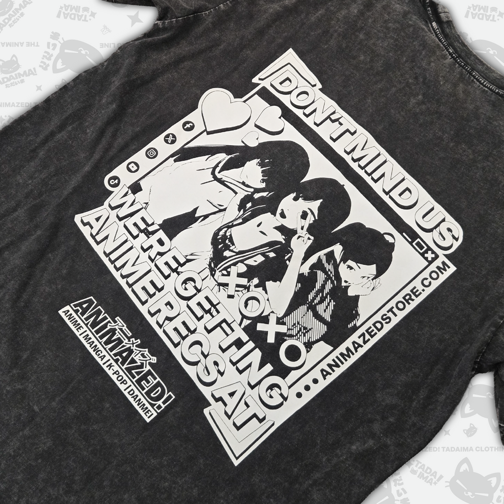 Animazed! Custom Shirt (Anime Trio Design) - Stone Wash Grey