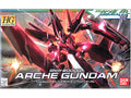 Bandai HG Gundam 00 GNW-20000 Arche Gundam model kit box front, featuring a red and black mecha robot on a dynamic sci-fi battle background with explosions and the text 'GNW-20000 ARCHE GUNDAM' and 'BANDAI' logo.