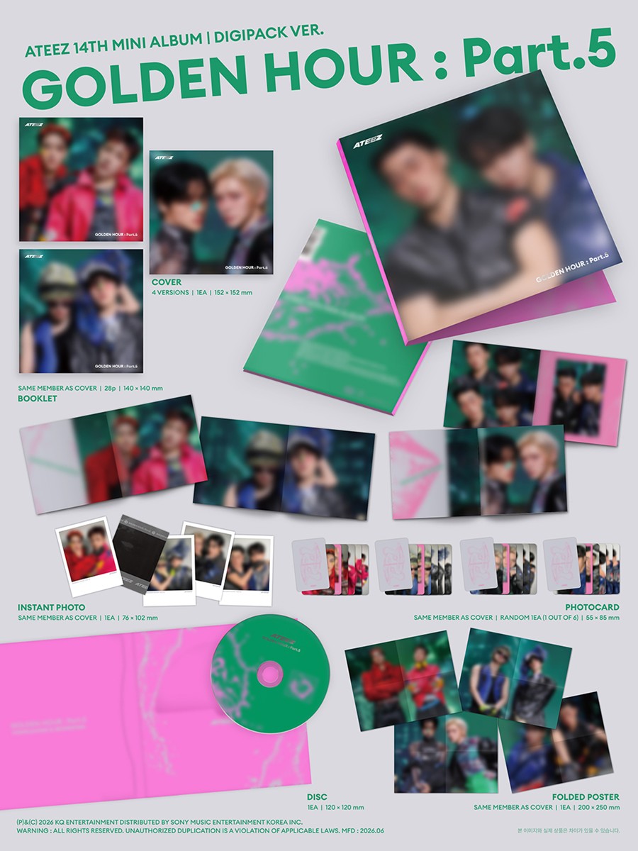 ATEEZ: [GOLDEN HOUR : Part.5] 14th Mini Album Digipack Random Unit Version