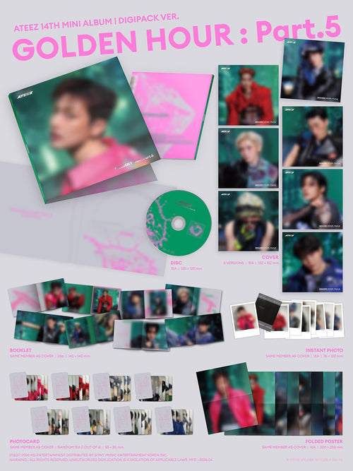 ATEEZ: [GOLDEN HOUR : Part.5] 14th Mini Album Digipack Random Member Version