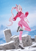 A figma of Alice from GODDESS OF VICTORY: NIKKE featuring multiple face plates and optional parts like a sniper rifle and poseable legs.