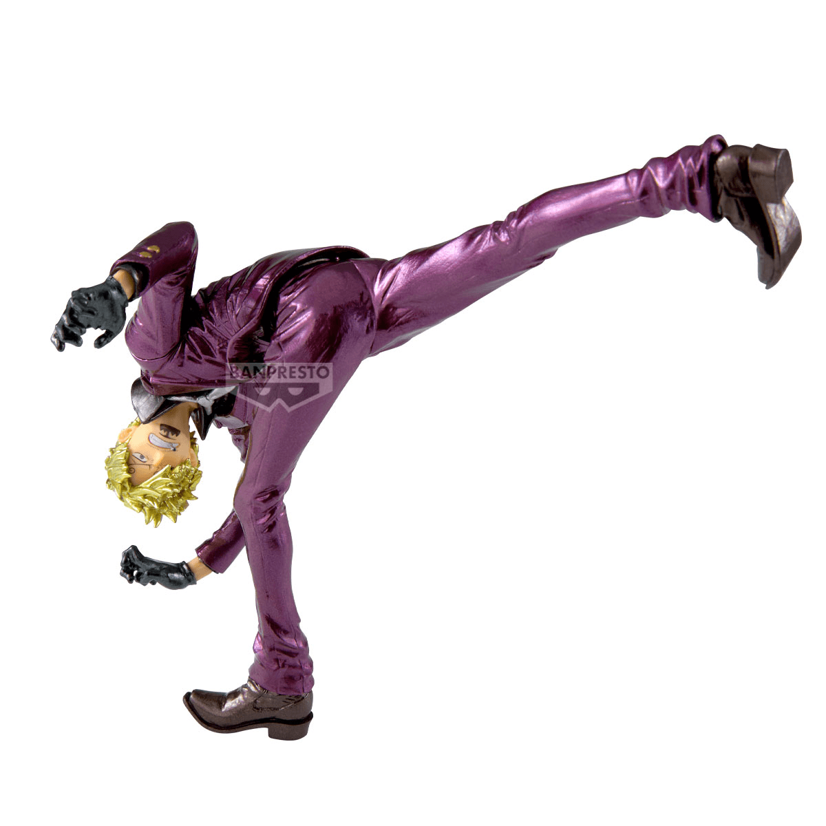 Sanji in Fighting pose in purple suit.