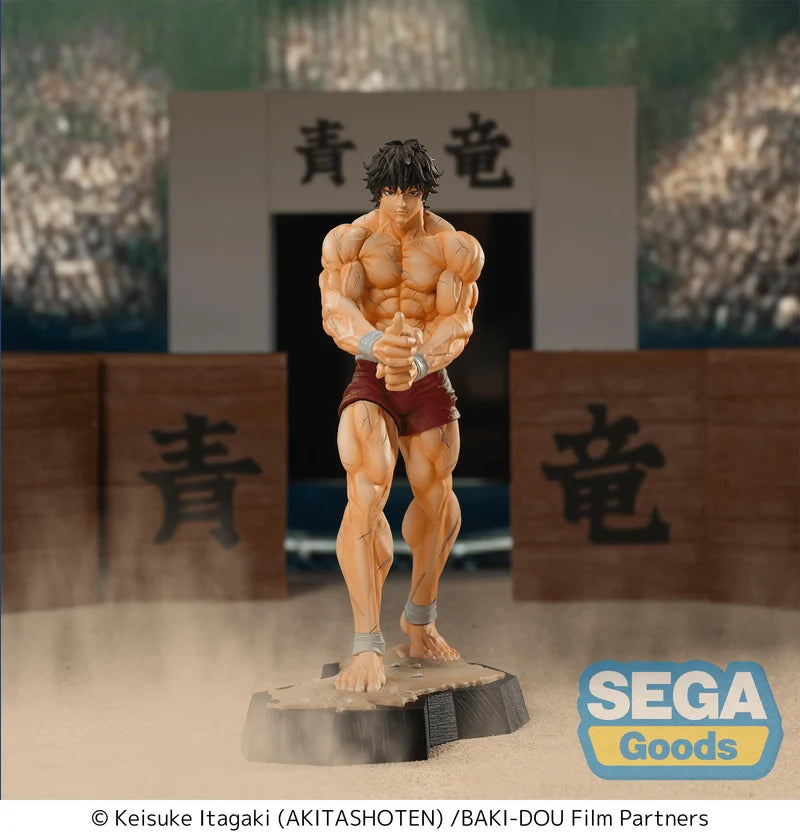 Muscular figure statue on a wooden base with 'SEGA Goods' logo in the corner.
