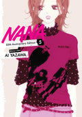 Cover of 'Nana' 25th Anniversary Edition 5 by Ai Yazawa with a character wearing a pink shirt.