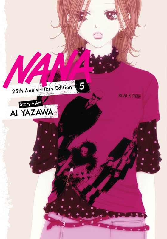 Cover of 'Nana' 25th Anniversary Edition 5 by Ai Yazawa with a character wearing a pink shirt.