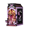 Kuromi-themed dollhouse with detailed interior and exterior on a white background