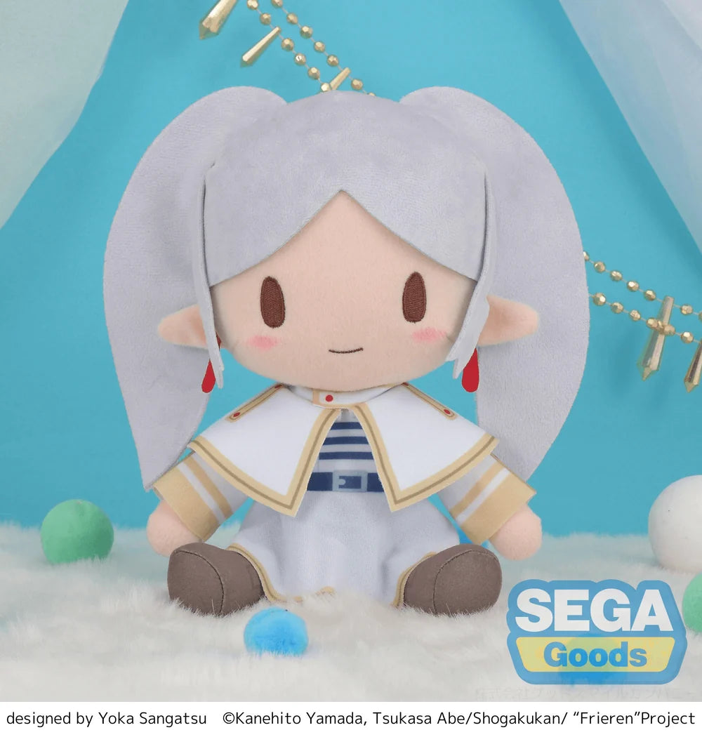 Plush toy with white hair and a blue background featuring SEGA Goods logo