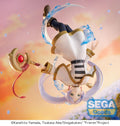 Figurine of a character from 'Frieren' Project with a colorful background, featuring the Sega Goods logo.