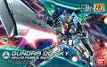 Model kit box for Gundam 00 Sky with robot and colorful background