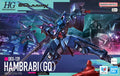 Bandai Namco HG Micro Scale Gundam Collection Hambrabi (GQ) model kit box art, featuring a blue and black mecha robot in a futuristic city scene with other robots in the background.