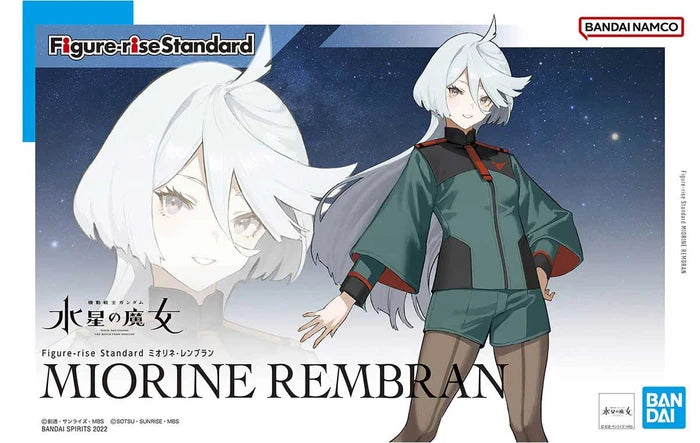 Model kit packaging for 'Miorine Rembran' from Figure-rise Standard with Bandai and Bandai Namco branding.