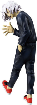 Action figure of a character with white hair and red shoes in a dynamic pose.