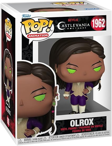 Funko Pop! Animation vinyl figure of Olrox from Netflix's Castlevania: Nocturne, number 1962, shown in its original window box packaging.