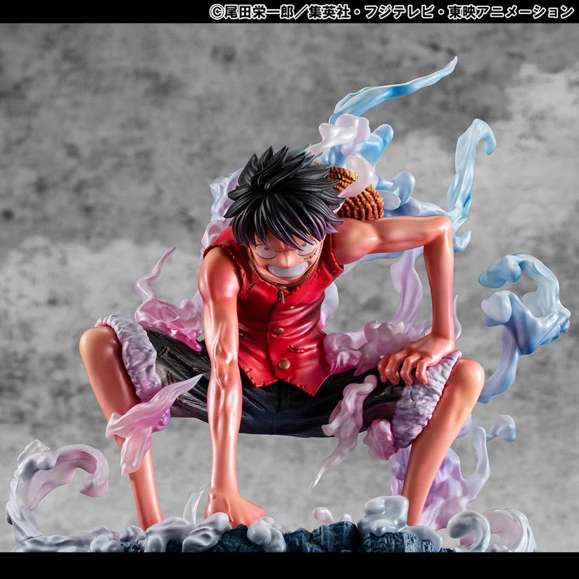 Anime character figurine on a gray background