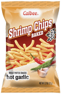 Calbee Baked Shrimp Chips Hot Garlic 3.3oz