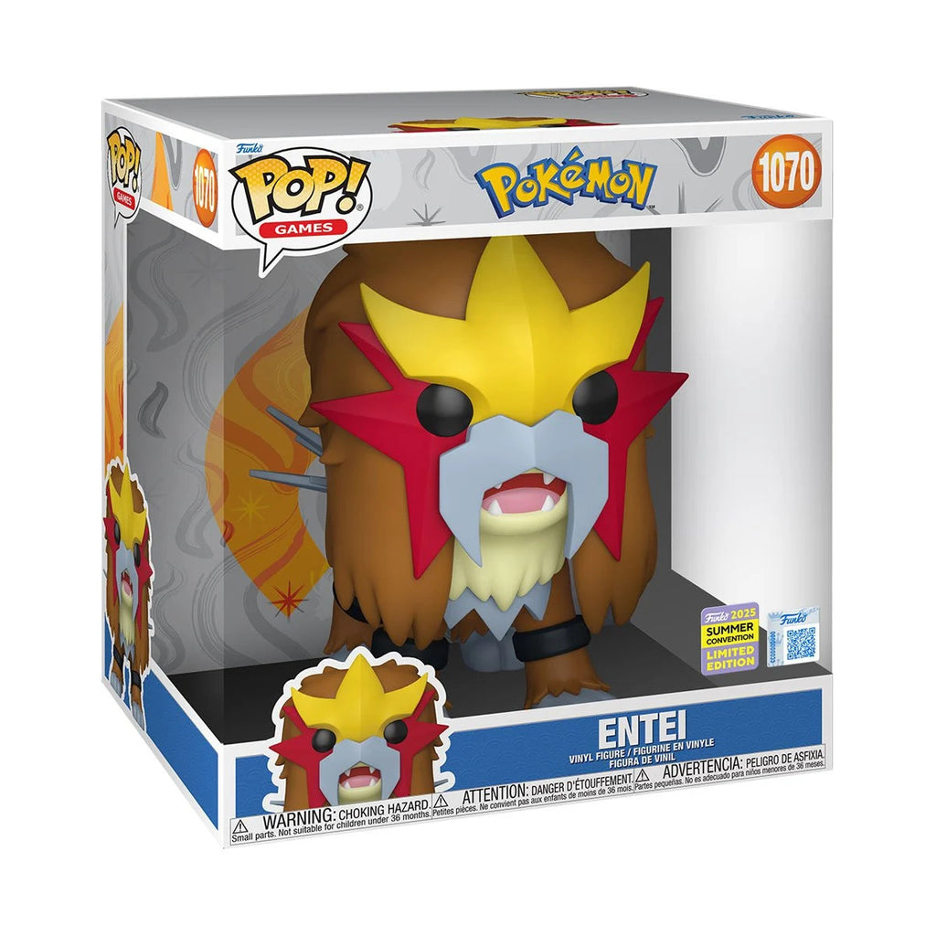 Pokemon Entei Jumbo 10" Funko Pop! #1070 [2025 Convention Exclusive] Vinyl Figure