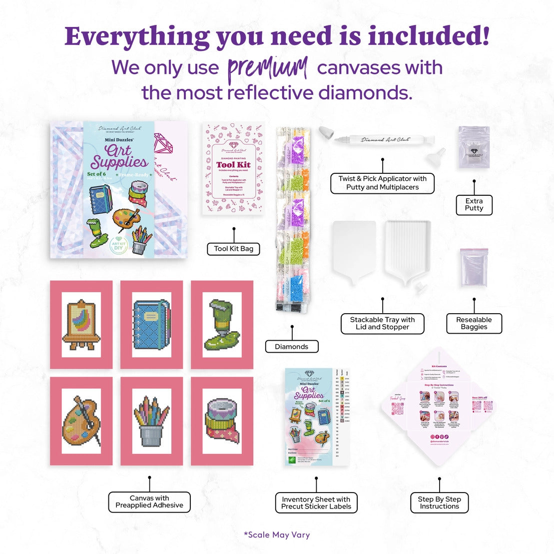 Mini Dazzles Art Supplies Diamond Art Kit