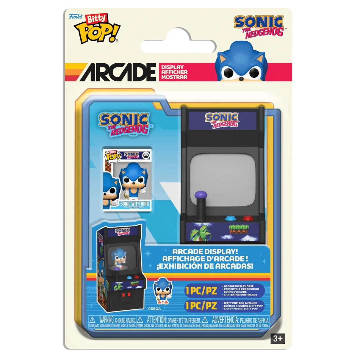 Sonic the Hedgehog Sonic with Ring Funko Bitty Pop! Arcade Cabinet