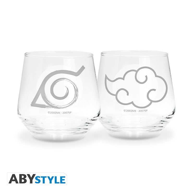 Naruto Shippuden Konoha & Akatsuki 2 Glass Set