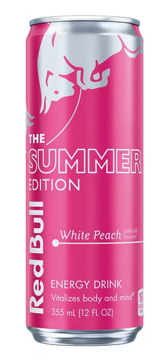 Red Bull Energy Drink [Sugar Free Summer Edition / White Peach] 8.4oz Can