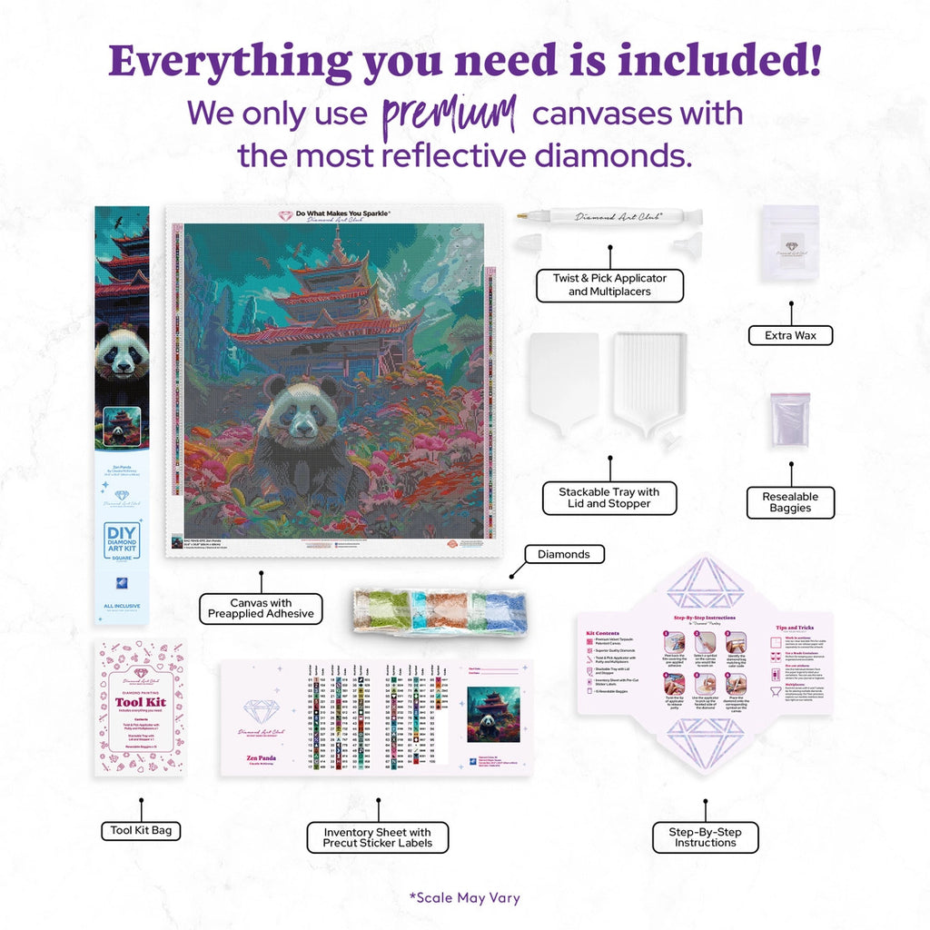 Diamond Art Club Zen Panda Diamond Painting Kit