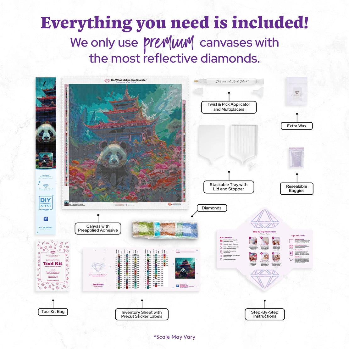 Diamond Art Club Zen Panda Diamond Painting Kit