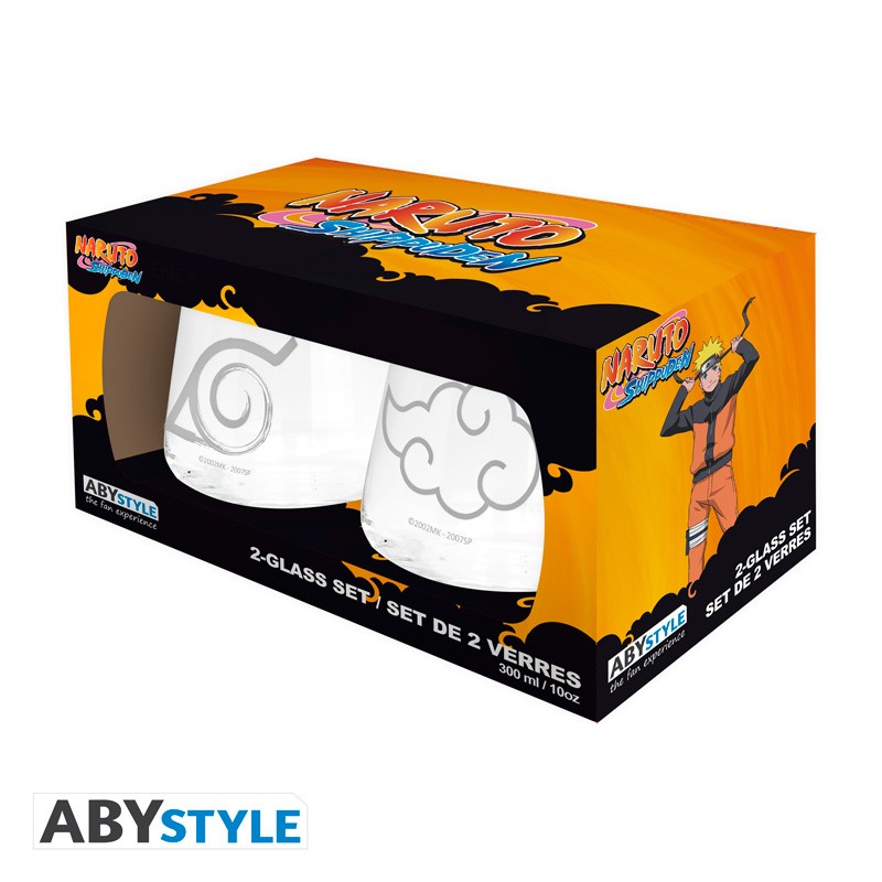 Naruto Shippuden Konoha & Akatsuki 2 Glass Set