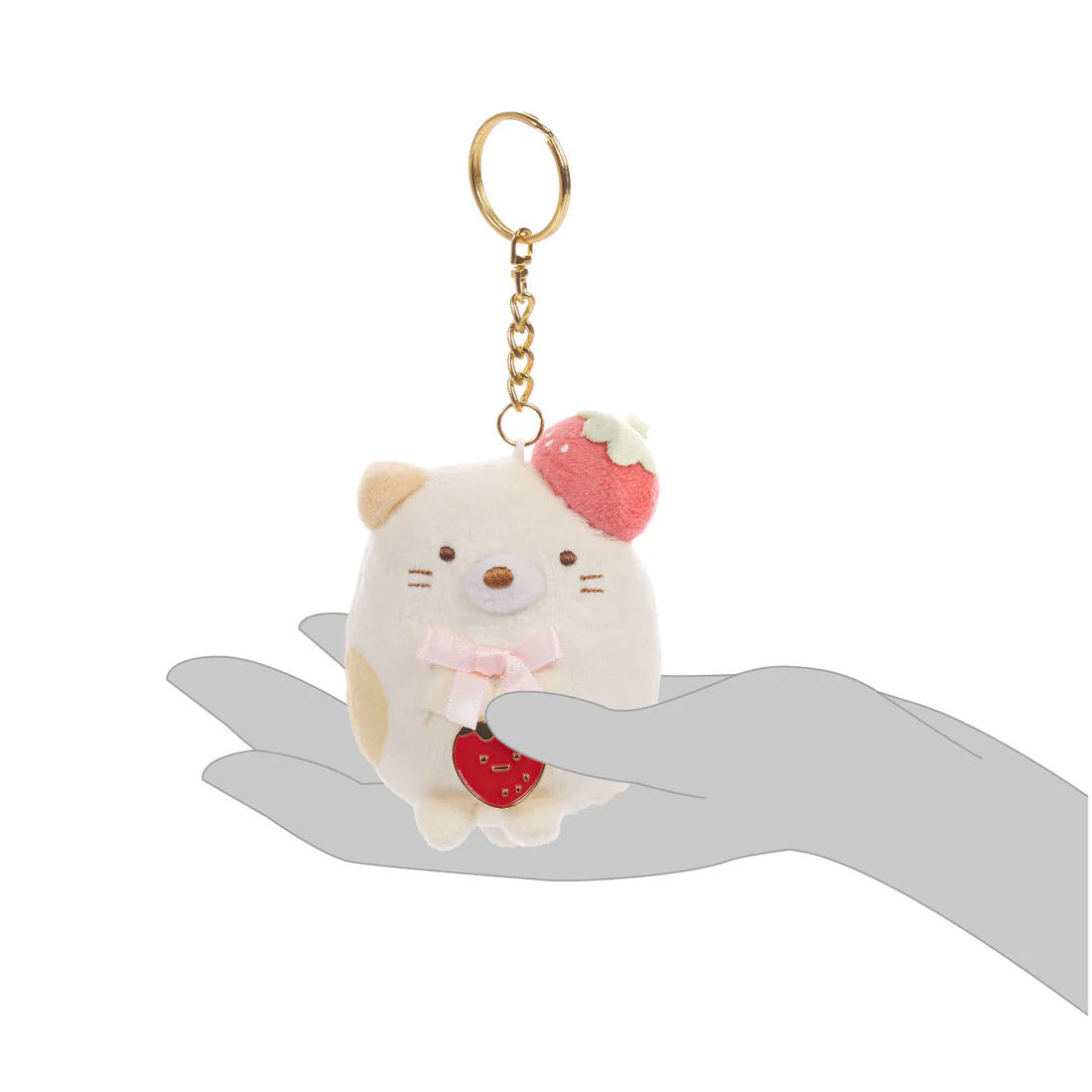 San-X Original Sumikkogurashi Neko [Strawberry Series] 3" Plush Keychain