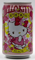 Hello Kitty Peach Flavored Soda 11.1oz Can