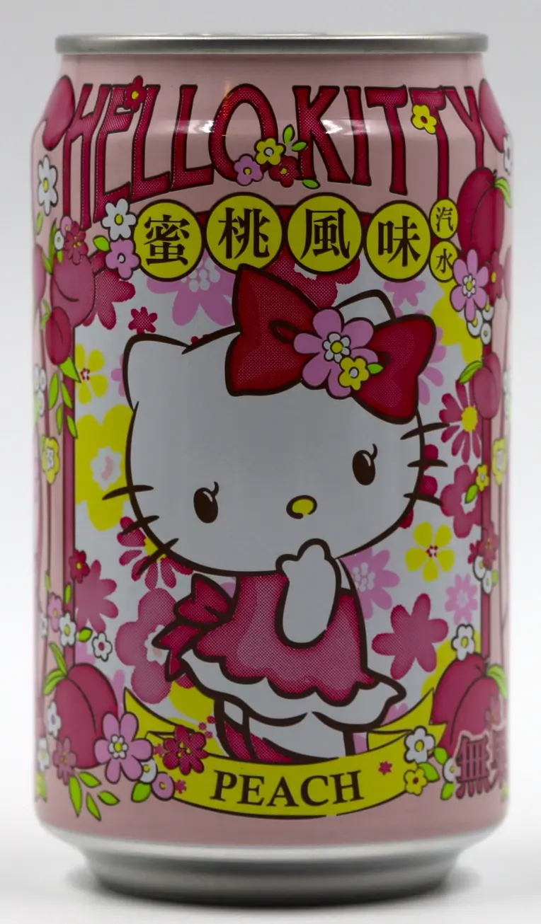Hello Kitty Peach Flavored Soda 11.1oz Can