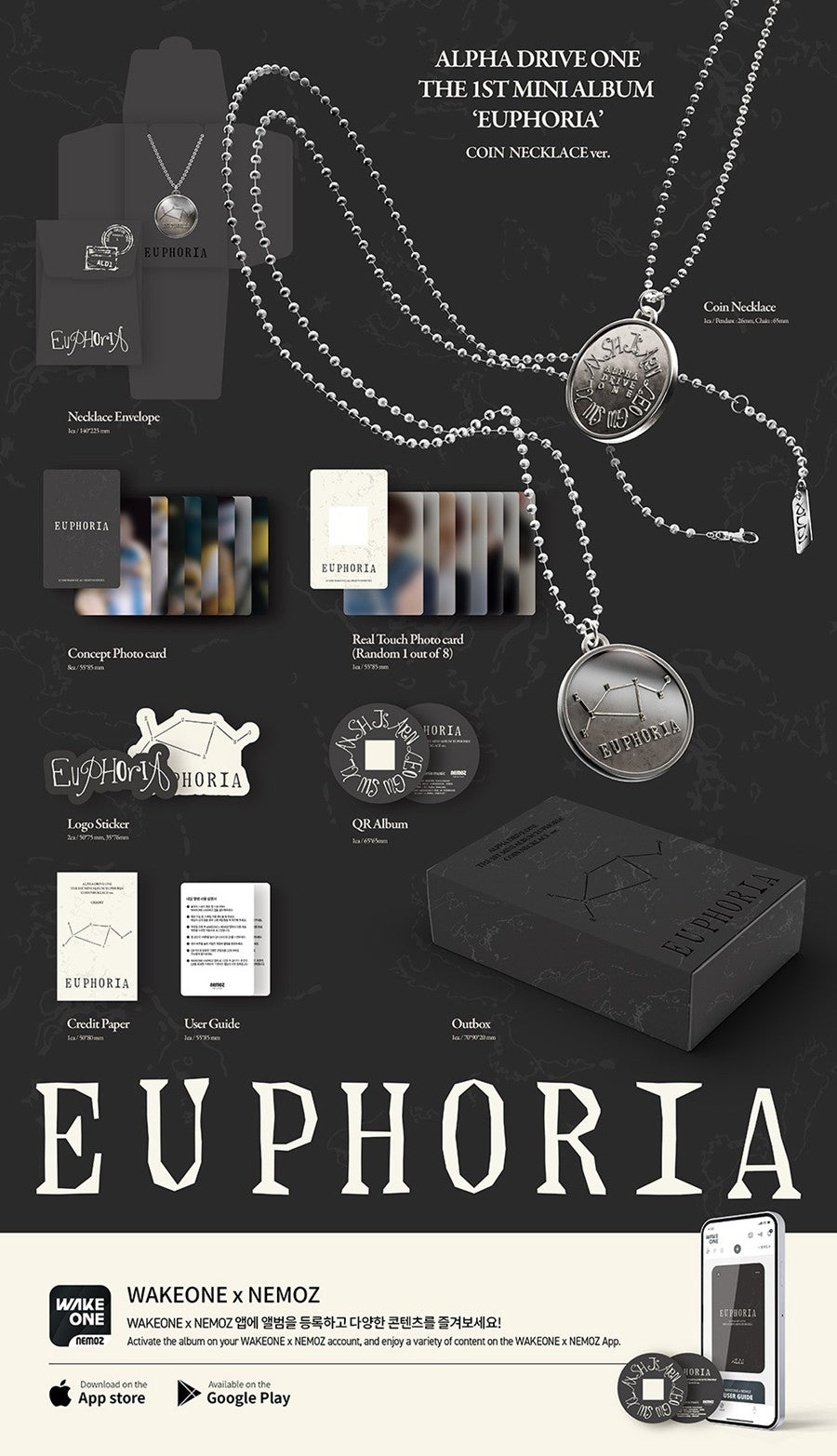 Alpha Drive One [Euphoria] The 1st Mini Album [Coin Necklace Ver.] [Limited Edition]