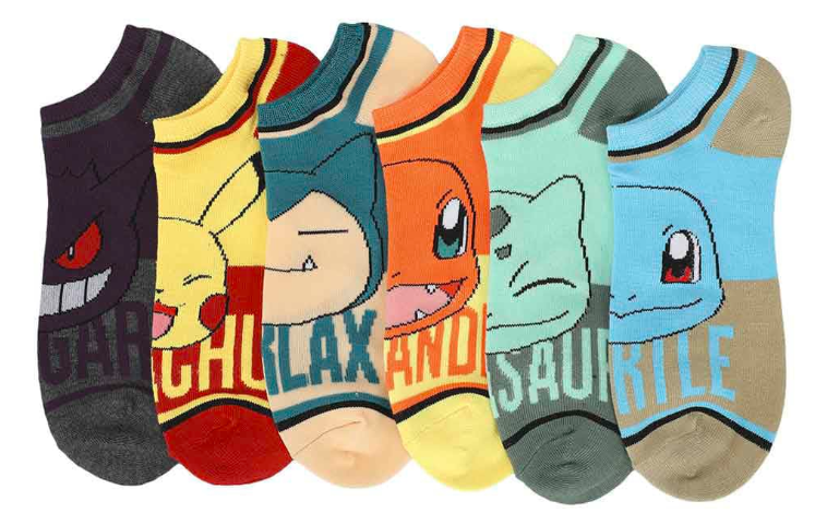 Pokemon Multi Characters Ankle Socks 6 Pair Pack