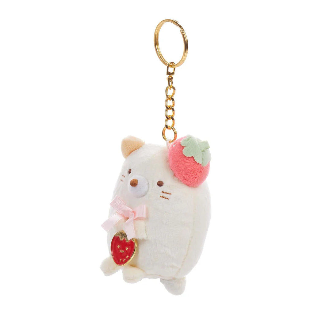 San-X Original Sumikkogurashi Neko [Strawberry Series] 3" Plush Keychain