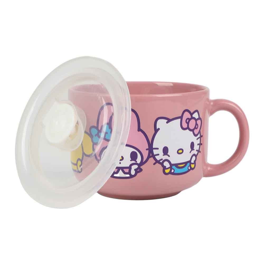 Sanrio Hello Kitty & Friends 20 oz Ceramic Soup Mug with Vented Lid
