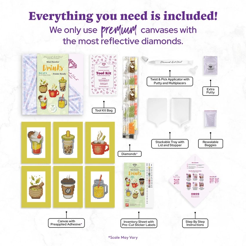 Mini Dazzles Drinks Diamond Painting Kit