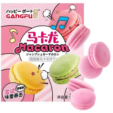 Macaron Popping Candy Strawberry Biscuit Flavor 50g Box
