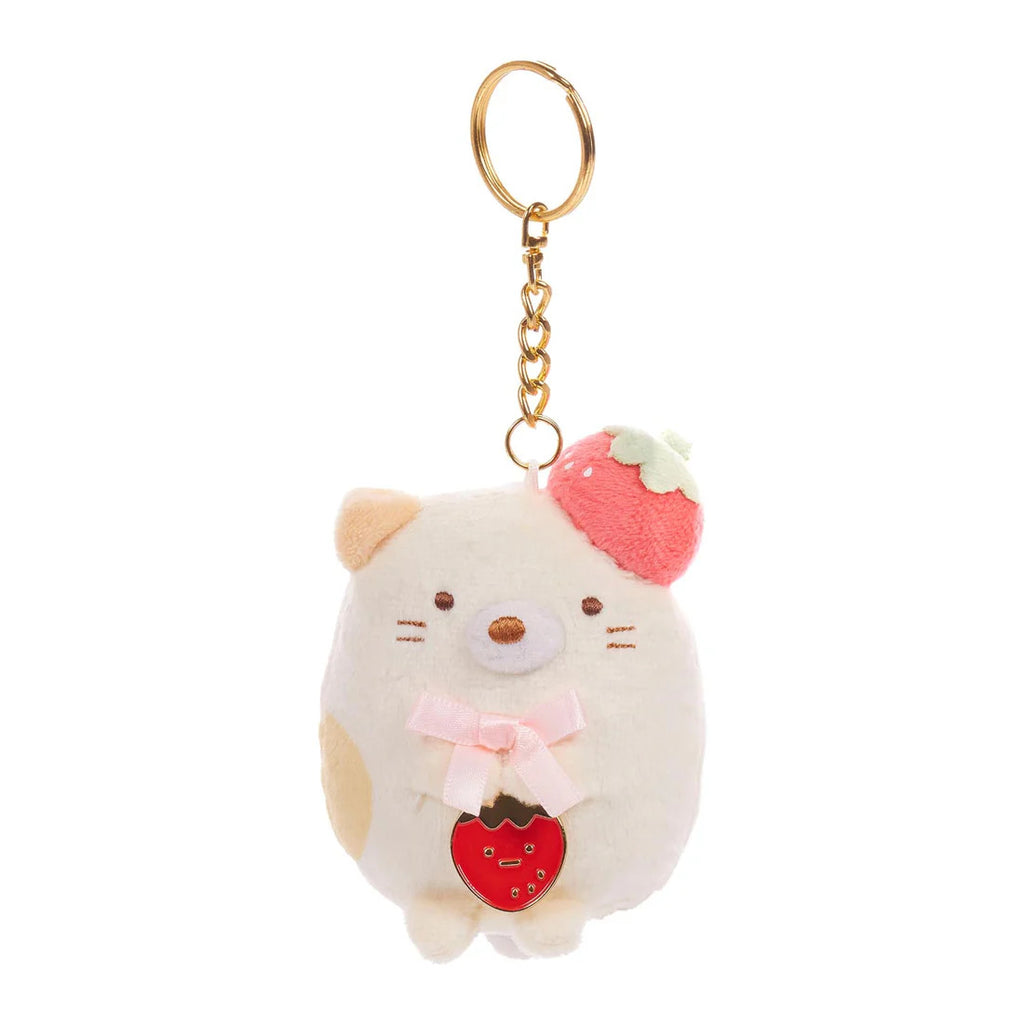 San-X Original Sumikkogurashi Neko [Strawberry Series] 3" Plush Keychain