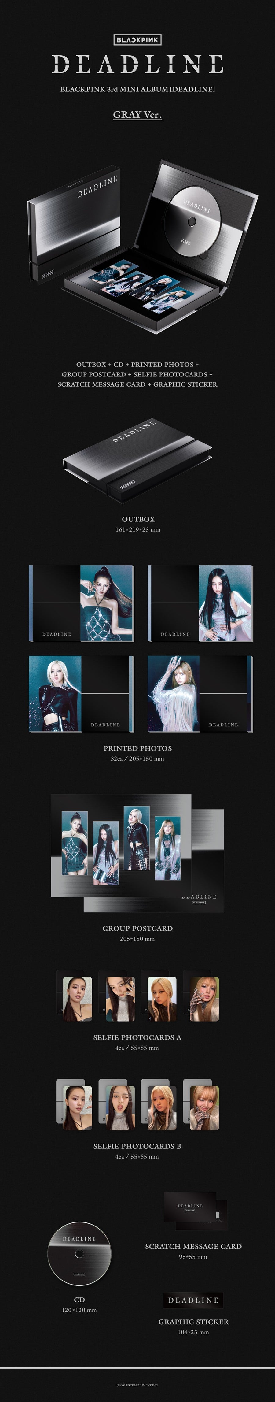 BLACKPINK [DEADLINE] 3rd Mini Album [Gray Ver.]