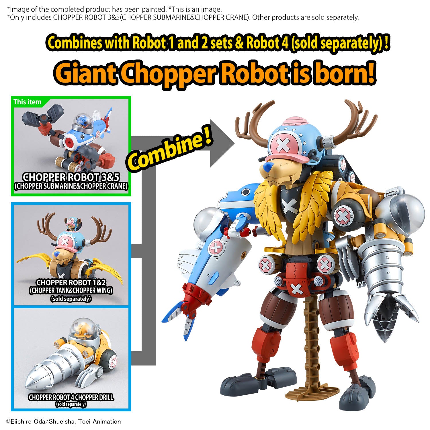 One Piece Chopper Robot 3&5 Submarine & Crane Model Kit