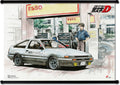 Initial D [Manga] Takumi Fujiwara & AE86 #C Wall Scroll
