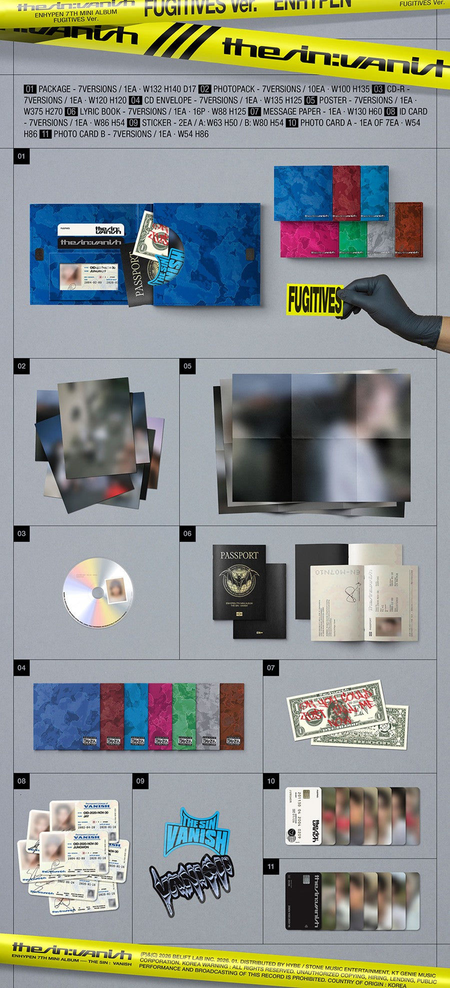 Enhypen [The Sin : Vanish] 7th Mini Album [Fugitives Ver.]
