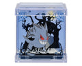 A collectible paper-cut display of Gengar from Pokémon inside a clear acrylic case, featuring a blue background with black spooky trees and the word 'GANGGANGA' at the bottom.