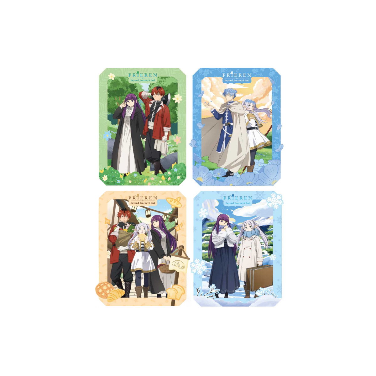 Pick from 4 different wooden frames from Frieren. Featuring Stark, Fern, Frieren and Himmel.